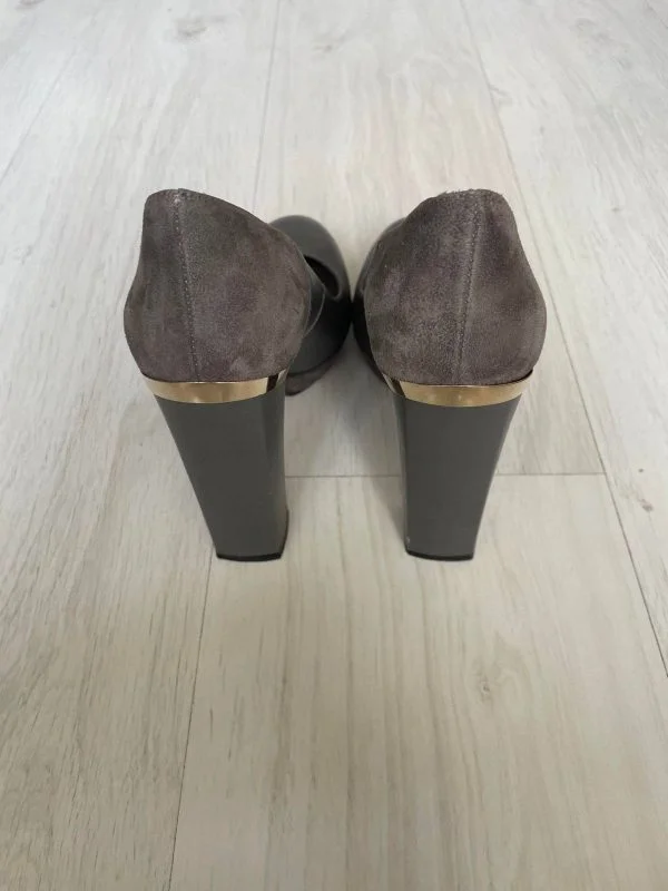 Pantofi cu toc înalt VERSACE COLLECTION EU 37.5 | Gri, Piele naturală - Image 3