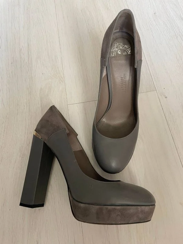 Pantofi cu toc înalt VERSACE COLLECTION EU 37.5 | Gri, Piele naturală - Image 5