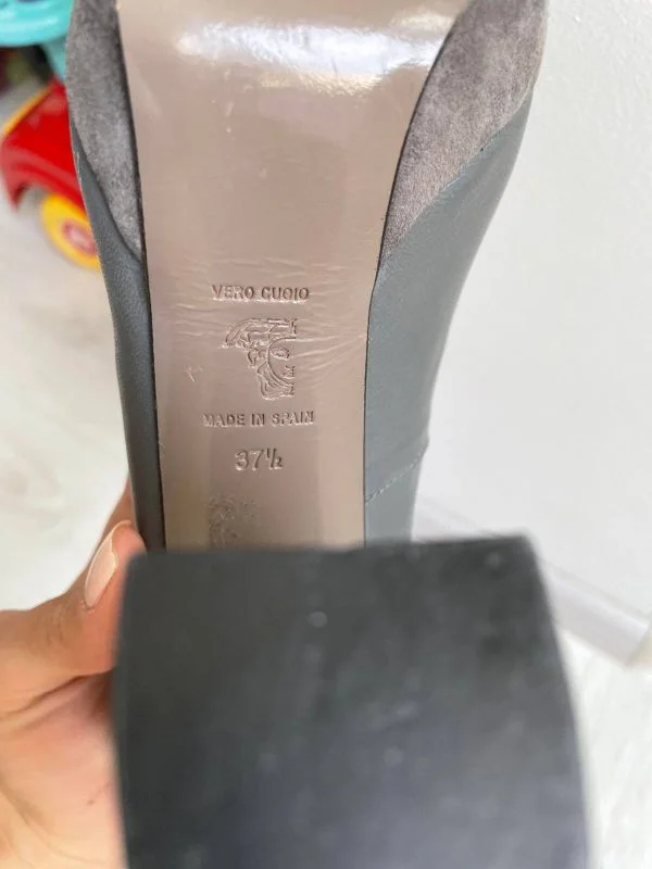 Pantofi cu toc înalt VERSACE COLLECTION EU 37.5 | Gri, Piele naturală - Image 4