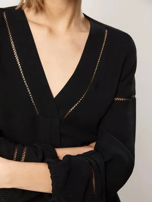 Rochie de seară Massimo Dutti EU 38 | Negru, Midi, Vâscoză - Image 5