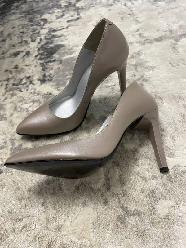 Pantofi cu toc înalt MARELBO EU 38 | Bej, Piele naturală - Image 6