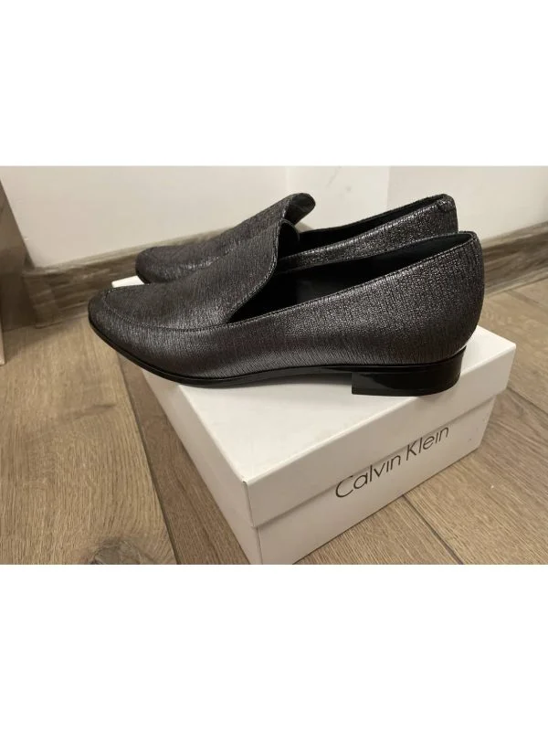 Mocasini Calvin Klein EU 37 | Gri, Piele naturală - Image 5