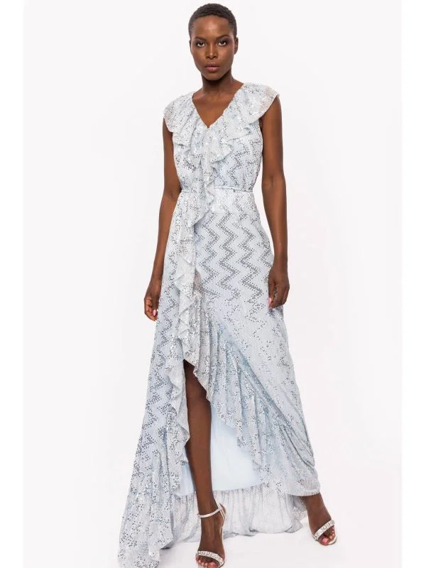 Rochie de seară Nissa M | Bleu, Maxi - Image 3