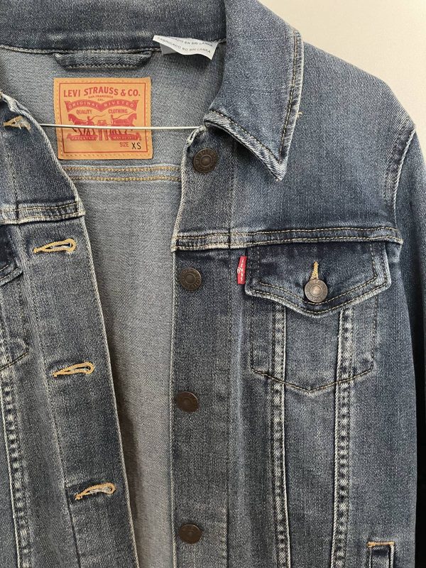 Geacă din denim Levi's XS | Albastru, Fără glugă, Monocrom, Denim - Image 3