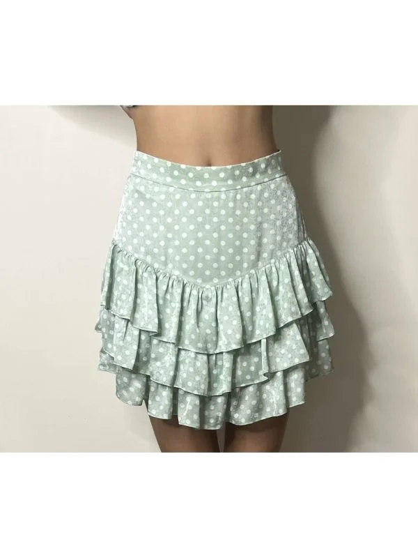 Fustă Zara M | Verde mentă, Mini, Poliester - Image 6