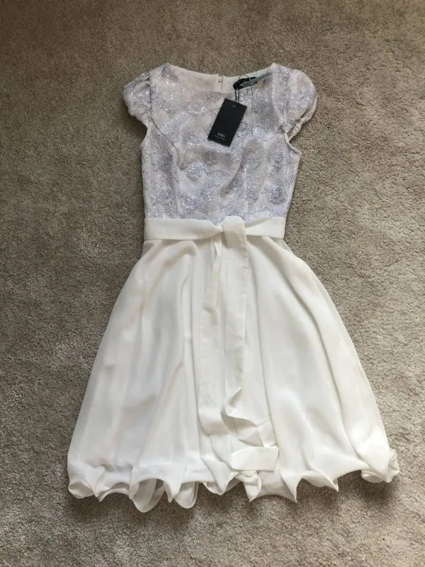 Rochie de seară MBG COLLECTION S | Alb, Mini - Image 5