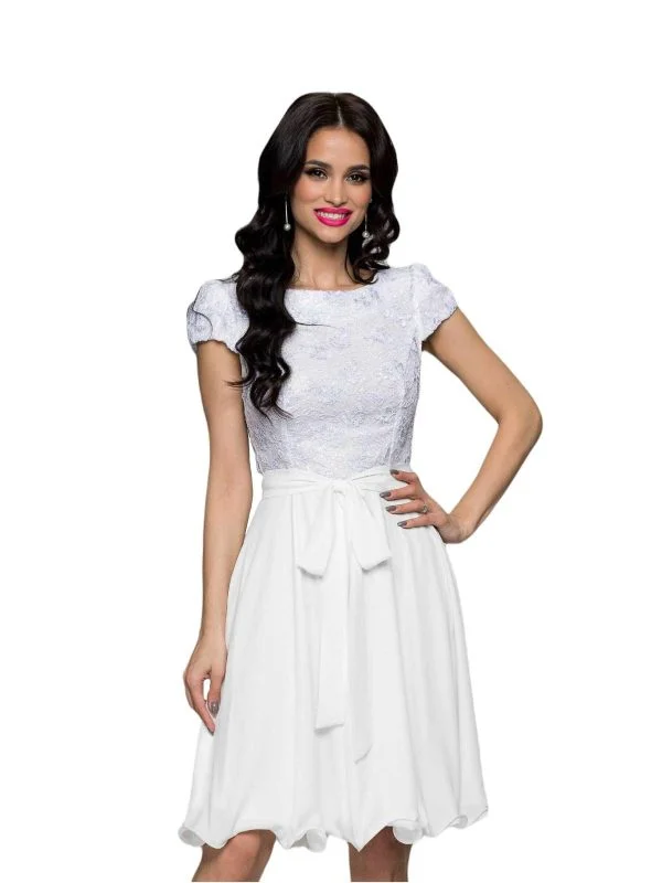 Rochie de seară MBG COLLECTION S | Alb, Mini