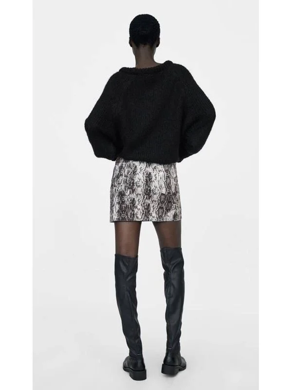 Fustă Zara S | Khaki, Mini, Denim - Image 3