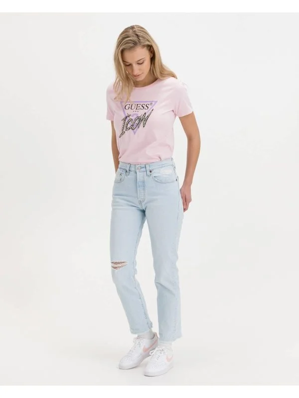 Bluză Guess XS | Roz, Normal, Bumbac - Image 2