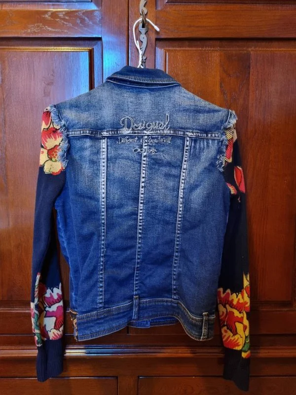Geacă din denim Desigual EU 36 | Bleu, Fără glugă, Abstract & Color Block, Denim - Image 5