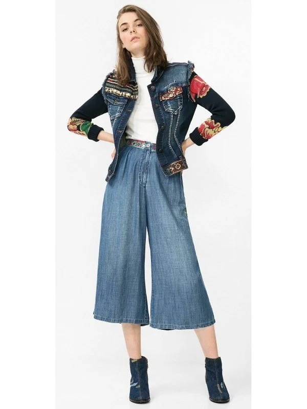 Geacă din denim Desigual EU 36 | Bleu, Fără glugă, Abstract & Color Block, Denim - Image 3