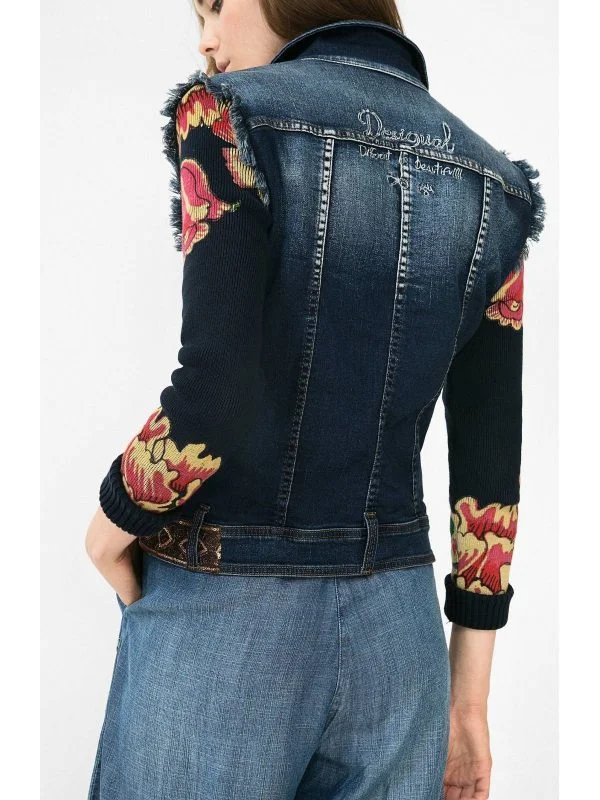 Geacă din denim Desigual EU 36 | Bleu, Fără glugă, Abstract & Color Block, Denim - Image 2