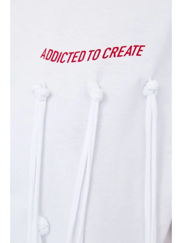 Top Zara S | Alb, Normal, Bumbac - Image 2