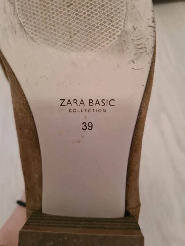 Ghete Zara EU 39 | Khaki, Piele naturală - Image 2