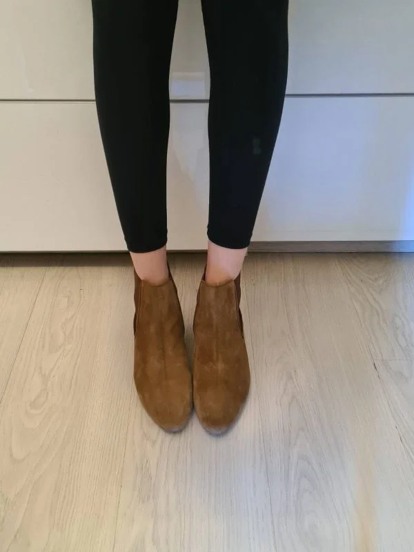 Ghete Zara EU 39 | Khaki, Piele naturală - Image 4