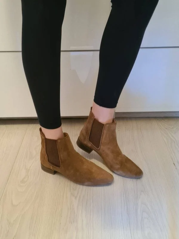 Ghete Zara EU 39 | Khaki, Piele naturală - Image 5
