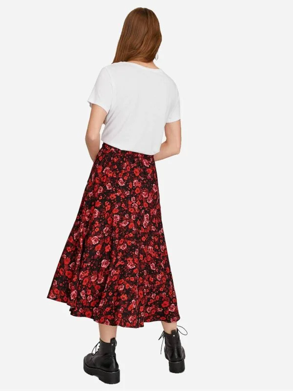 Fustă Stradivarius S | Multicolor, Midi, Vâscoză - Image 3