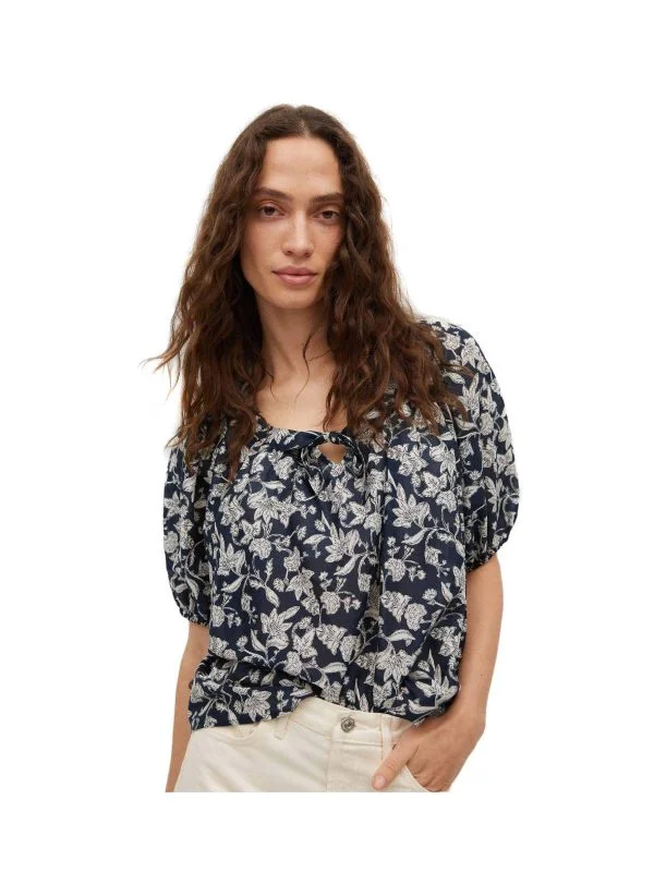 Top Mango XS | Albastru, Normal, Bumbac