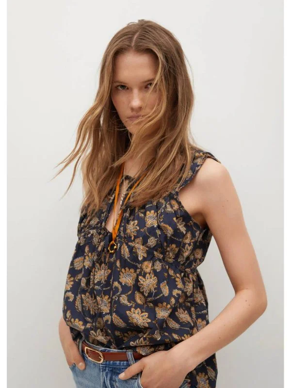 Top Mango XS | Albastru, Normal, Bumbac - Image 2