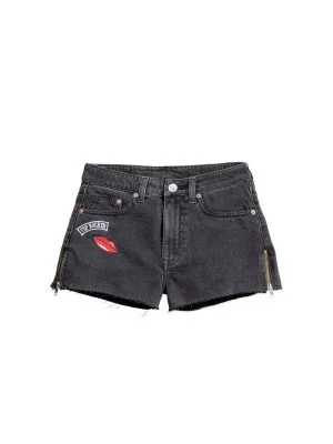 Blugi H&M EU 34 | Negru, Scurți, Bumbac