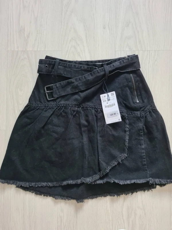Fustă Zara XS | Negru, Mini, Bumbac - Image 5