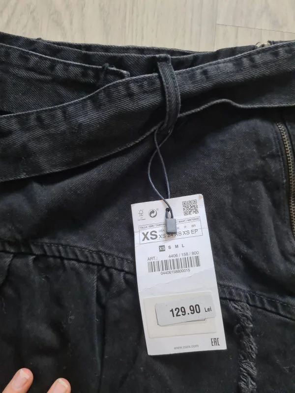 Fustă Zara XS | Negru, Mini, Bumbac - Image 7