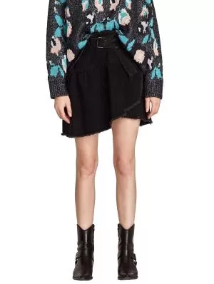Fustă Zara XS | Negru, Mini, Bumbac