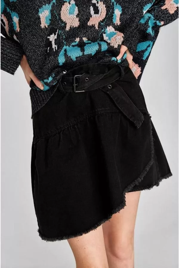 Fustă Zara XS | Negru, Mini, Bumbac - Image 4