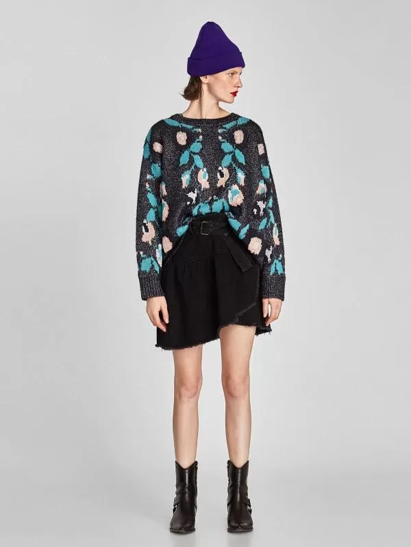 Fustă Zara XS | Negru, Mini, Bumbac - Image 2
