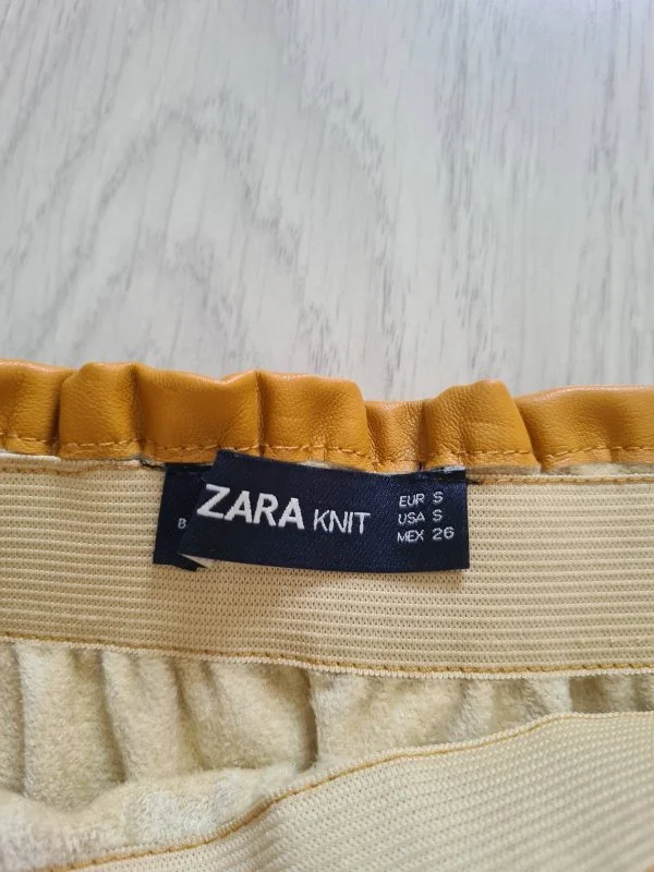 Fustă Zara S | Galben, Mini, Poliuretan - Image 7