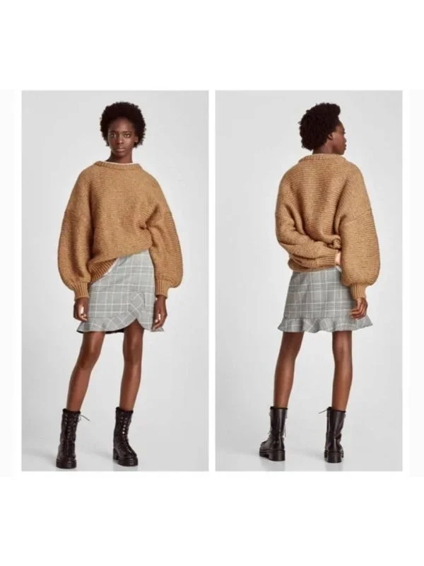 Fustă Zara XS | Gri, Mini, Poliester - Image 4