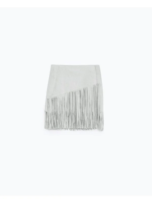 Fustă Zara S | Gri, Mini, Poliester - Image 4