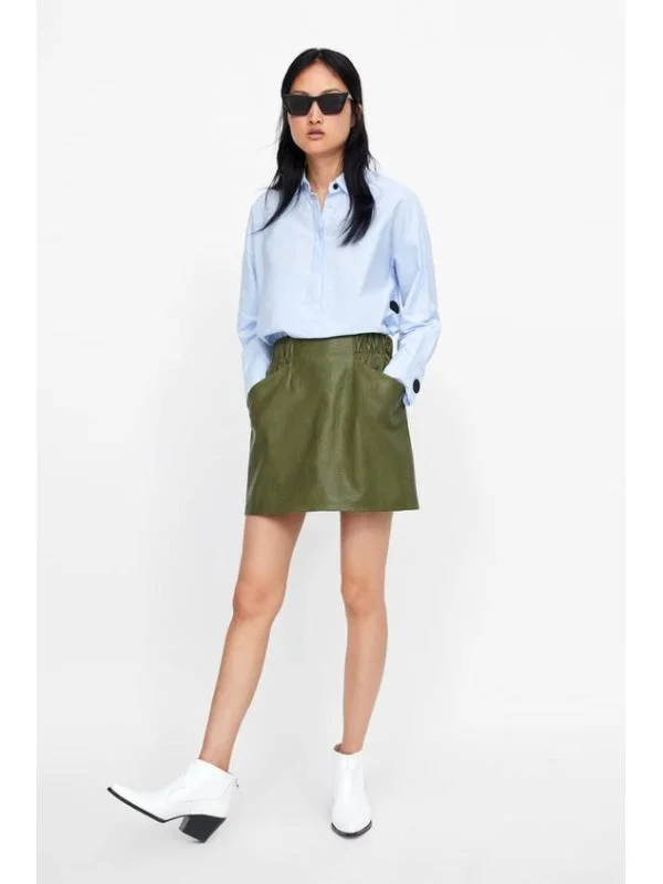 Fustă Zara XS | Khaki, Mini, Vâscoză - Image 5