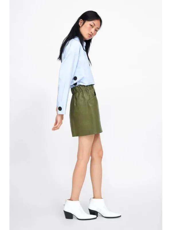 Fustă Zara XS | Khaki, Mini, Vâscoză - Image 2
