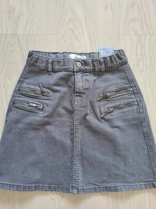 Fustă Mango XS | Gri, Mini, Bumbac - Image 2