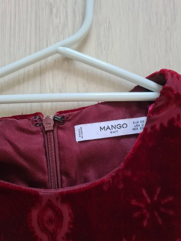 Rochie de seară Mango XS | Burgundy, Mini, Vâscoză - Image 8