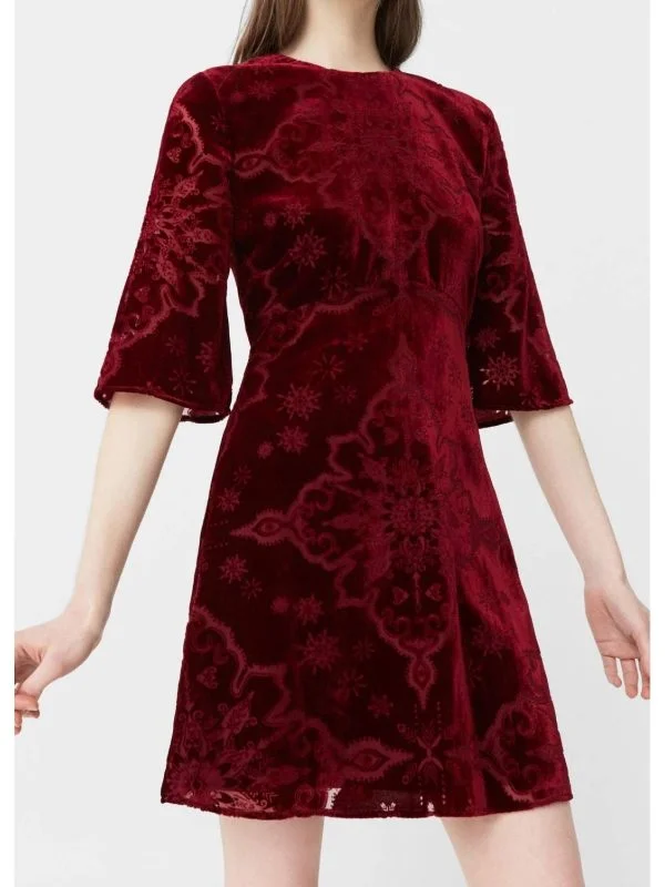 Rochie de seară Mango XS | Burgundy, Mini, Vâscoză - Image 5