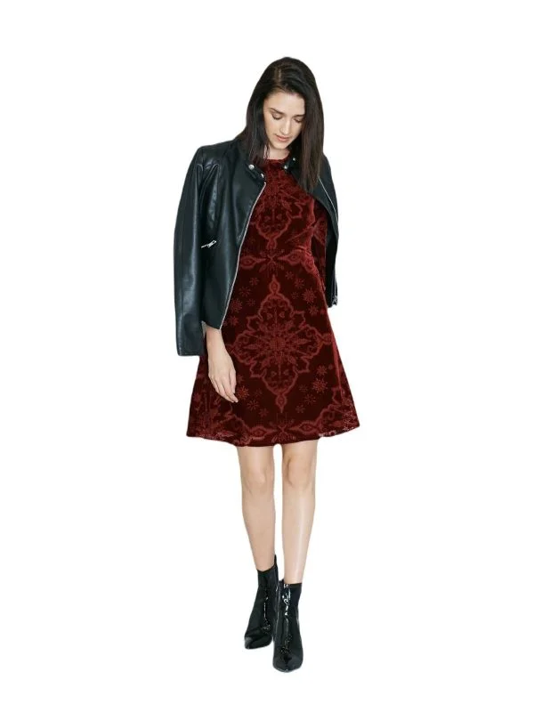 Rochie de seară Mango XS | Burgundy, Mini, Vâscoză