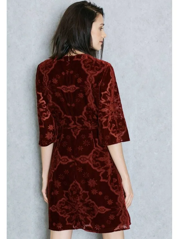 Rochie de seară Mango XS | Burgundy, Mini, Vâscoză - Image 3
