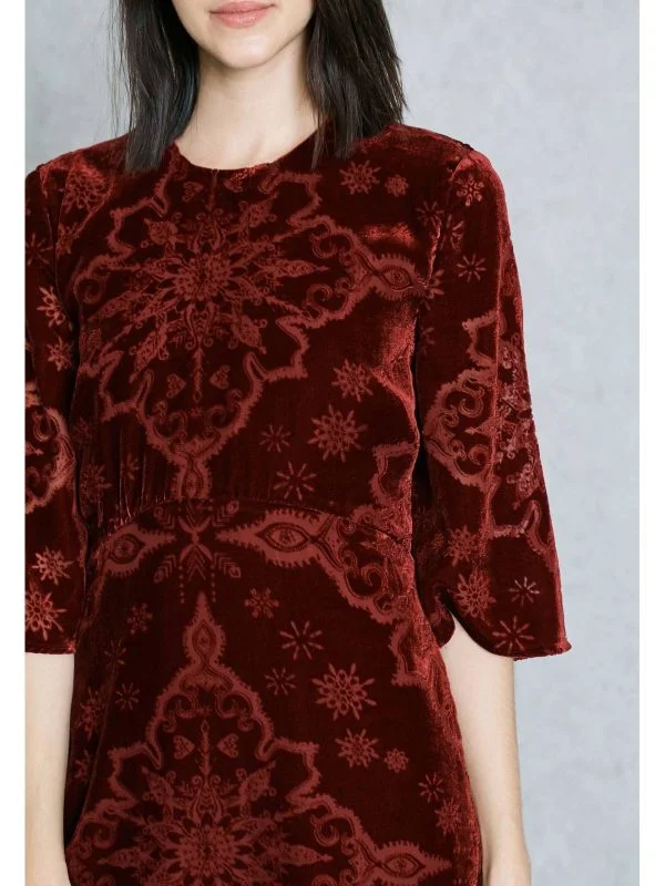 Rochie de seară Mango XS | Burgundy, Mini, Vâscoză - Image 4