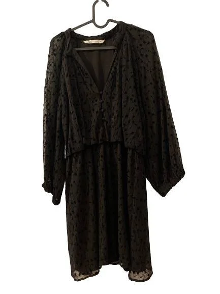 Rochie casual Zara M | Negru, Mini, Poliester - Image 5