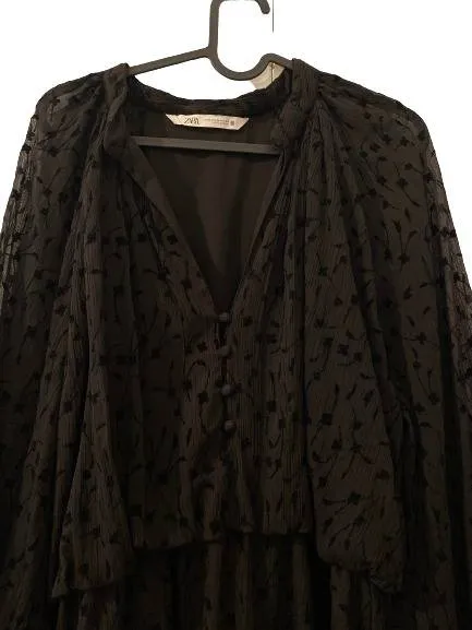 Rochie casual Zara M | Negru, Mini, Poliester - Image 7
