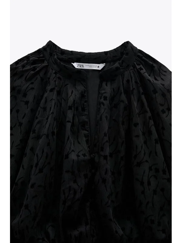 Rochie casual Zara M | Negru, Mini, Poliester - Image 4
