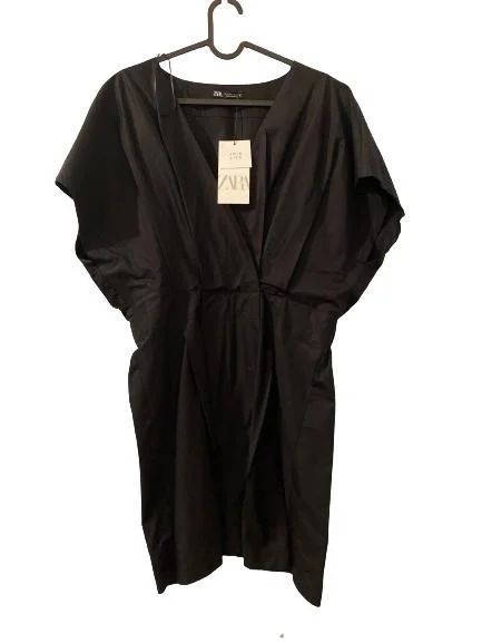 Rochie casual Zara L | Negru, Mini, Bumbac - Image 5
