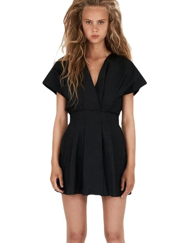 Rochie casual Zara L | Negru, Mini, Bumbac