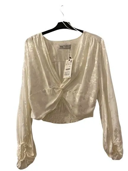 Bluză Zara XL | Alb, Normal, Vâscoză - Image 6