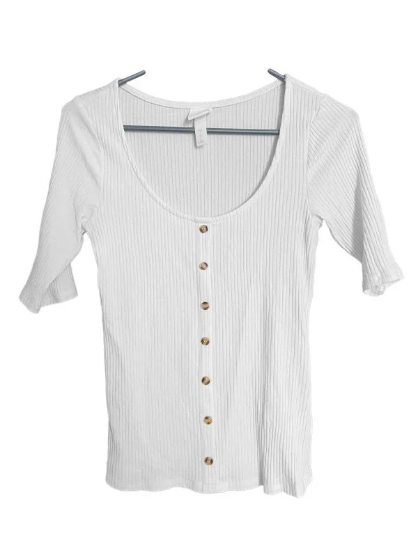 Bluză H&M S | Alb, Normal, Vâscoză - Image 3