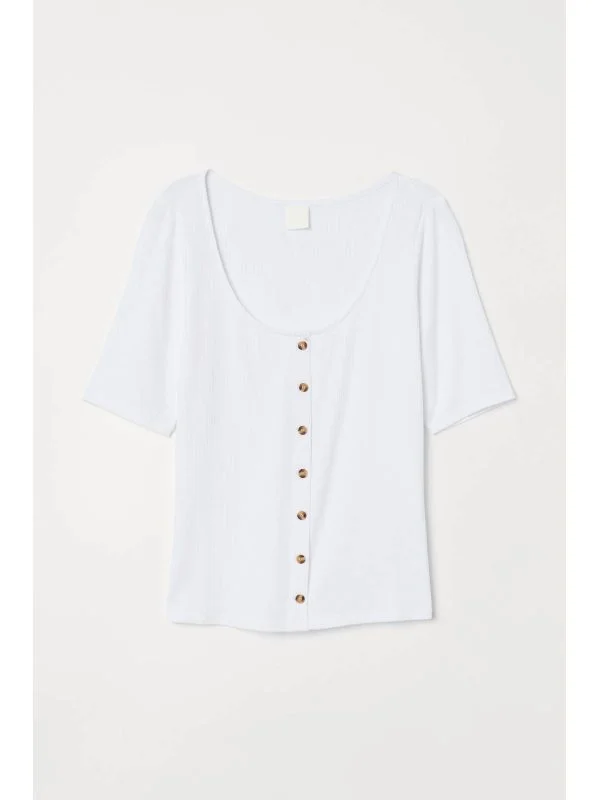 Bluză H&M S | Alb, Normal, Vâscoză - Image 2