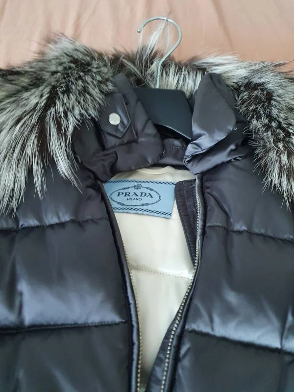 Geacă de iarnă Prada S | Gri, Cu glugă detașabilă - Image 4