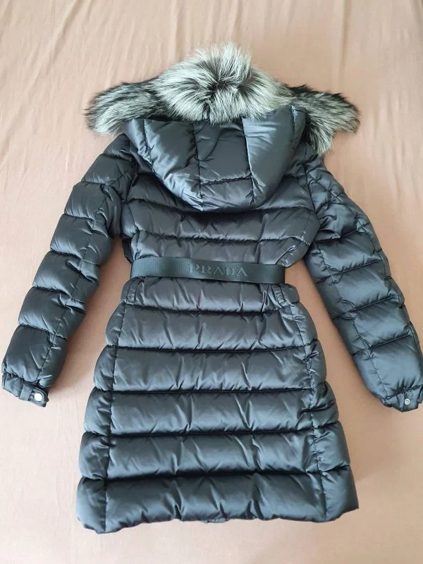 Geacă de iarnă Prada S | Gri, Cu glugă detașabilă - Image 3